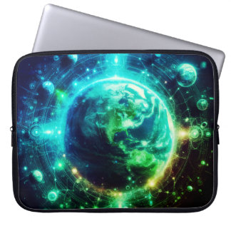 Neon Earth and Her Siblings on 15" Electronics Bag Laptop Sleeve