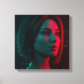 Neon Echo Uitgerekt Canvas Print (Voorkant)