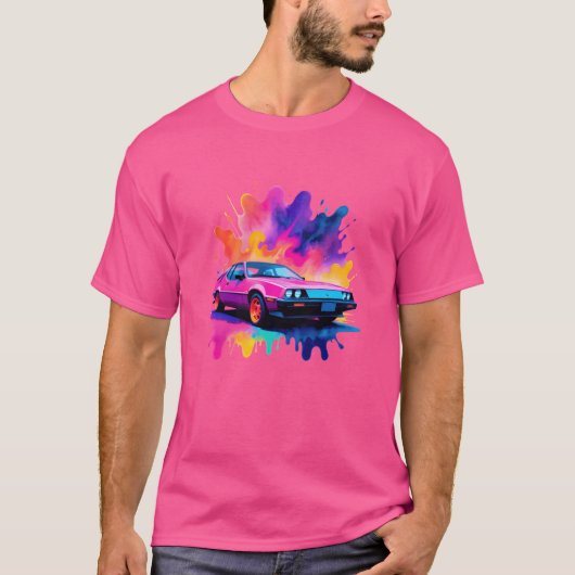 Neon Echoes Auto T-shirt (Voorkant)