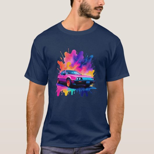 Neon Echoes Auto T-shirt (Voorkant)