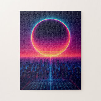 Neon Eclipse Over the Cyber City Legpuzzel