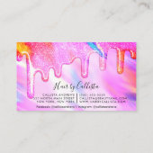 Neon Eenhoorn Holografische Dikke Glitter Druppelt Visitekaartje (Achterkant)