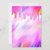 Neon Eenhoorn Holografische Glitter Druppelt Zoet  Kaart (Achterkant)