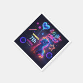 Neon Eenhoorn Verjaardagsfeest Laten we Glow Crazy Servet (Hoek)