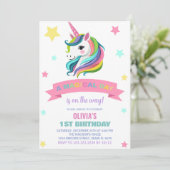Neon Eenhoorn Verjaardagsuitnodigingen Kaart (Staand voorkant)