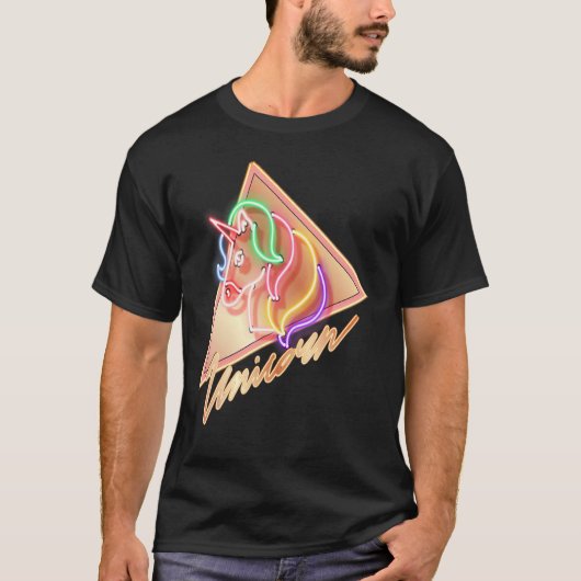 Neon Eenhoorn Vogue Stijl T-shirt (Voorkant)