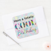 Neon Effect Graffiti Moderne Totaal Cool Verjaarda Vierkante Sticker (Envelop)