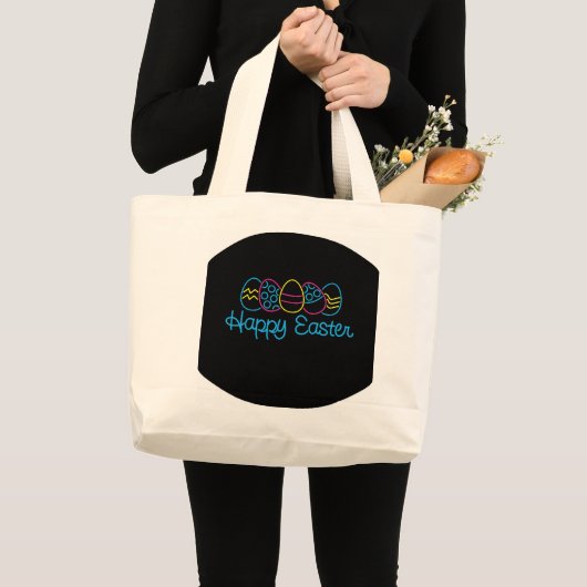 Neon Eggs - Grote Tote Bag (Voorkant (product))