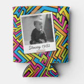 Neon Eighties 80's Retro 40th Birthday Photo Blikjeskoeler (Voorkant)