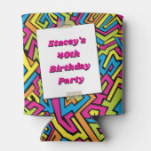 Neon Eighties 80's Retro 40th Birthday Photo Blikjeskoeler (Achterkant)