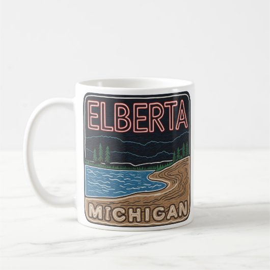 Neon Elberta Michigan Koffiemok (Links)