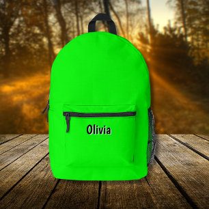 Neon Electric Green Zwart 3D gepersonaliseerde n Bedrukte Rugzak
