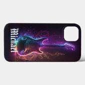 Neon Electric Guitar Music Persoonlijke naam Case-Mate iPhone Case (Achterkant (horizontaal))