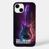 Neon Electric Guitar Music Persoonlijke naam Case-Mate iPhone Case (Achterkant)