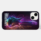 Neon Electric Guitar Music Persoonlijke naam Case-Mate iPhone Case (Achterkant (horizontaal))
