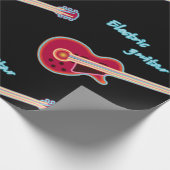 Neon Electric Guitar Retro 80s Rock Music Cadeaupapier (Hoek)