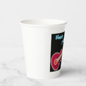 Neon Electric Guitar Retro 80s Rock Music Papieren Bekers (Rechts)