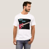 Neon Electric Guitar Retro 80s Rock Music T-shirt (Voorkant volledig)