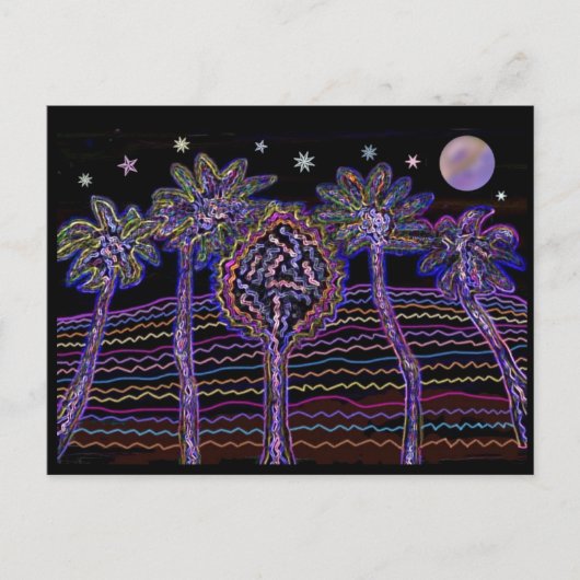 Neon Electric Nights Briefkaart (Voorkant)