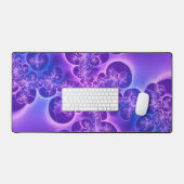 Neon Electric Purple Fractal Bubble Bureaumat (Keyboard & Muis)