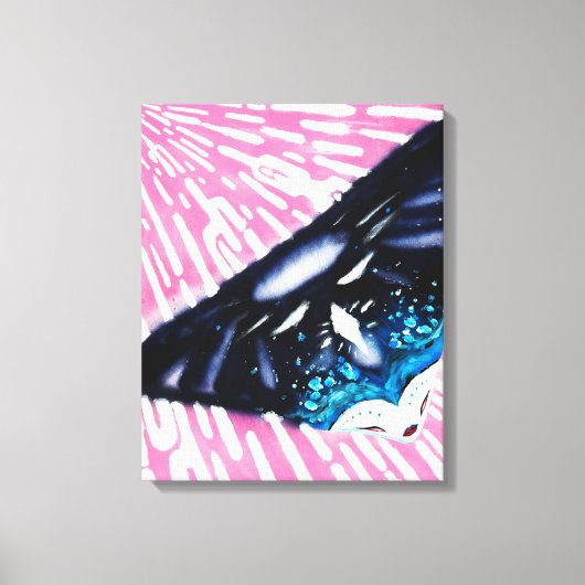 Neon Electro Tron Gaia Meisje Canvas Afdruk (Voorkant)