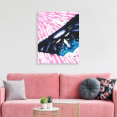 Neon Electro Tron Gaia Meisje Canvas Afdruk (Insitu (Woonkamer))