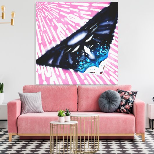 Neon Electro Tron Gaia Meisje Canvas Afdruk (Insitu (Woonkamer))