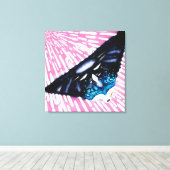 Neon Electro Tron Gaia Meisje Canvas Afdruk (Insitu (Houten vloer))