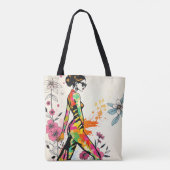 Neon Elegance Art Dubbele Tote Collectie ✨💫 Bag (Achterkant)