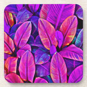 Neon Elegance Levendige Blad Radiance Bier Onderzetter