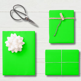 Neon elektrisch groen effen kleur klassiek | Elega Inpakpapier Vel