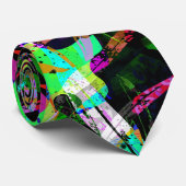 Neon Elektrische Abstracte Cyberpunk Keelband Stropdas (Opgerold)