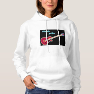 Neon Elektrische Gitaar Retro 80s Rockmuziek Hoodie