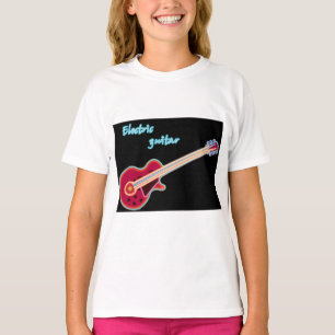 Neon Elektrische Gitaar Retro 80s Rockmuziek T-shirt