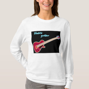 Neon Elektrische Gitaar Retro 80s Rockmuziek T-shirt