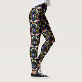 Neon elektrische honingraatbij leggings (Rechts)