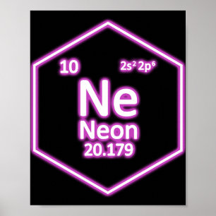 Neon Element Periodic Table Chemical Chemical Poster