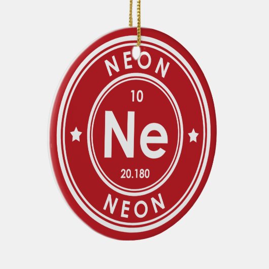 Neon Element Red keramisch sieraad Ornament (Rechts)