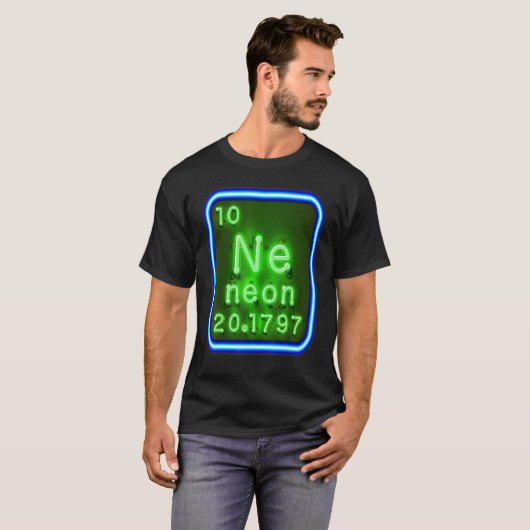 Neon element van de chemische periodieke tabel voo t-shirt (Voorkant volledig)