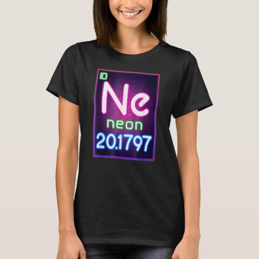 Neon element van de chemische periodieke tabel voo t-shirt (Voorkant)