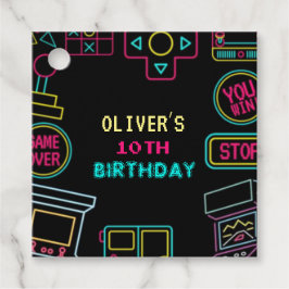 Neon Elk jaar video games arcade verjaardag Bedankjes Labels