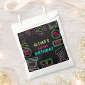 Neon Elk jaar video games arcade verjaardag Bedankzakje (Geknipt)