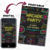 Neon Elk jaar video games arcade verjaardag Kaart