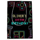 Neon Elk jaar video games arcade verjaardag Medium Cadeauzakje (Voorkant)