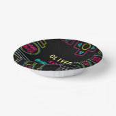 Neon Elk jaar video games arcade verjaardag Papieren Kommen (Gebogen)