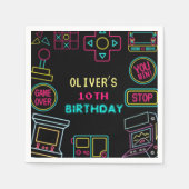 Neon Elk jaar video games arcade verjaardag Servet (Voorkant)