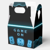 Neon elk jaar videogames verjaardag bedankdoosjes (Geopend)