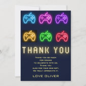 Neon Elk jaar videogames verjaardag Bedankkaart (Voorkant)