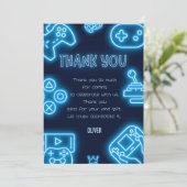 Neon Elk jaar videogames verjaardag Bedankkaart (Staand voorkant)