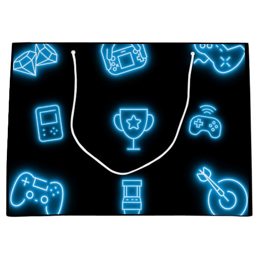 Neon Elk jaar videogames verjaardag Groot Cadeauzakje (Voorkant)